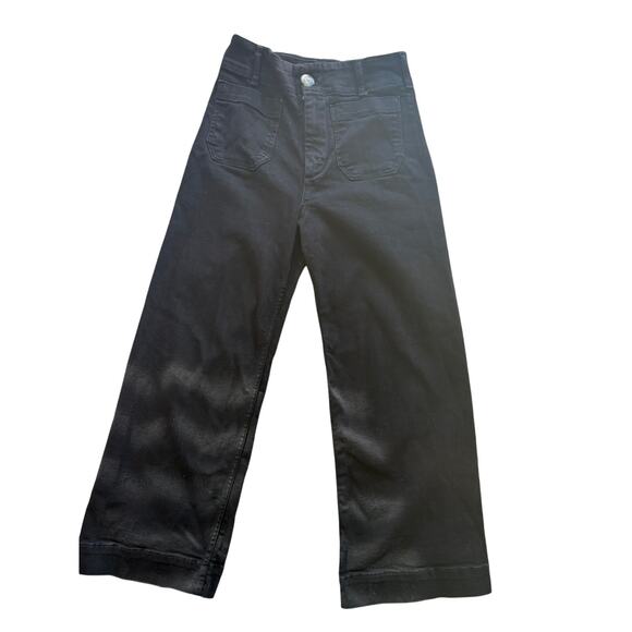 Maeve Anthropologie The Colette Black Wide Leg Pants Size 26 High Rise - Picture 6 of 8